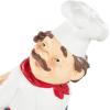 imageDeco 79 Polystone Chef Wine Holder Kitchen Decorative Figurine Single Bottle with Red Accents 8quot x 4quot x 9quot White