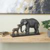 imageDeco 79 Polystone Elephant Decorative Sculpture Home Decor Statue Accent Figurine 17quot x 4quot x 8quot BlackBlack