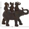imageDeco 79 Polystone Elephant Decorative Sculpture Home Decor Statue Accent Figurine 17quot x 4quot x 8quot BlackBrown