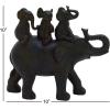 imageDeco 79 Polystone Elephant Decorative Sculpture Home Decor Statue Accent Figurine 17quot x 4quot x 8quot BlackBrown