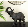 imageDeco 79 Polystone Elephant Decorative Sculpture Home Decor Statue Accent Figurine 17quot x 4quot x 8quot BlackGray