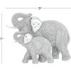imageDeco 79 Polystone Elephant Decorative Sculpture Home Decor Statue Accent Figurine 17quot x 4quot x 8quot BlackSilver