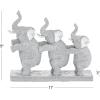 imageDeco 79 Polystone Elephant Decorative Sculpture Home Decor Statue Accent Figurine 17quot x 4quot x 8quot BlackSilver