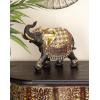 imageDeco 79 Polystone Elephant Handmade Decorative Sculpture Home Decor Statue Accent Figurine 10quot x 4quot x 9quot BrownGold white brown