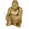 imageDeco 79 Polystone Gorilla Decorative Sculpture Home Decor Statue Accent Figurine 11quot x 9quot x 15quot Gold