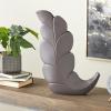 imageDeco 79 Polystone Leaf Decorative Vase Curved Metallic Centerpiece Vase Flower Vase for Home Decoration 9quot x 4quot x 14quot GoldBlack
