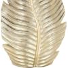 imageDeco 79 Polystone Leaf Decorative Vase Curved Metallic Centerpiece Vase Flower Vase for Home Decoration 9quot x 4quot x 14quot GoldGold