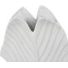 imageDeco 79 Polystone Leaf Decorative Vase Curved Metallic Centerpiece Vase Flower Vase for Home Decoration 9quot x 4quot x 14quot GoldWhite