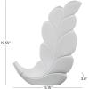 imageDeco 79 Polystone Leaf Decorative Vase Curved Metallic Centerpiece Vase Flower Vase for Home Decoration 9quot x 4quot x 14quot GoldWhite
