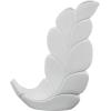 imageDeco 79 Polystone Leaf Decorative Vase Curved Metallic Centerpiece Vase Flower Vase for Home Decoration 9quot x 4quot x 14quot GoldWhite