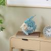 imageDeco 79 Polystone Pelican Decorative Sculpture Textured Home Decor Statue with Red Feathers and Round Blocks Accent Figurine 8quot x 4quot x 13quot RedBlue