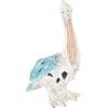 imageDeco 79 Polystone Pelican Decorative Sculpture Textured Home Decor Statue with Red Feathers and Round Blocks Accent Figurine 8quot x 4quot x 13quot RedBlue