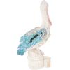 imageDeco 79 Polystone Pelican Decorative Sculpture Textured Home Decor Statue with Red Feathers and Round Blocks Accent Figurine 8quot x 4quot x 13quot RedBlue