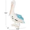 imageDeco 79 Polystone Pelican Decorative Sculpture Textured Home Decor Statue with Red Feathers and Round Blocks Accent Figurine 8quot x 4quot x 13quot RedBlue