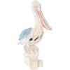 imageDeco 79 Polystone Pelican Decorative Sculpture Textured Home Decor Statue with Red Feathers and Round Blocks Accent Figurine 8quot x 4quot x 13quot RedBlue