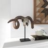 imageDeco 79 Polystone Ram Decorative Sculpture Skull Home Decor Statue Accent Figurine 22quot x 8quot x 17quot Brown