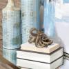 imageDeco 79 Porcelain Ceramic Octopus Decorative Sculpture Tall Home Decor Statue with Long Tentacles Accent Figurine 11quot x 12quot x 17quot SilverBlack