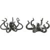 imageDeco 79 Porcelain Ceramic Octopus Decorative Sculpture Tall Home Decor Statue with Long Tentacles Accent Figurine 11quot x 12quot x 17quot SilverBlack