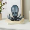 imageDeco 79 Porcelain Ceramic Octopus Decorative Sculpture Tall Home Decor Statue with Long Tentacles Accent Figurine 11quot x 12quot x 17quot SilverDark Blue