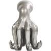 imageDeco 79 Porcelain Ceramic Octopus Decorative Sculpture Tall Home Decor Statue with Long Tentacles Accent Figurine 11quot x 12quot x 17quot SilverSilver