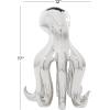 imageDeco 79 Porcelain Ceramic Octopus Decorative Sculpture Tall Home Decor Statue with Long Tentacles Accent Figurine 11quot x 12quot x 17quot SilverSilver