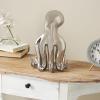 imageDeco 79 Porcelain Ceramic Octopus Decorative Sculpture Tall Home Decor Statue with Long Tentacles Accent Figurine 11quot x 12quot x 17quot SilverSilver