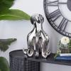 imageDeco 79 Porcelain Ceramic Octopus Decorative Sculpture Tall Home Decor Statue with Long Tentacles Accent Figurine 11quot x 12quot x 17quot SilverSilver