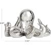 imageDeco 79 Porcelain Ceramic Octopus Decorative Sculpture Tall Home Decor Statue with Long Tentacles Accent Figurine 11quot x 12quot x 17quot SilverSilver