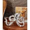 imageDeco 79 Porcelain Ceramic Octopus Decorative Sculpture Tall Home Decor Statue with Long Tentacles Accent Figurine 11quot x 12quot x 17quot SilverSilver