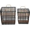imageDeco 79 Seagrass Decorative and Functional Storage Basket Basket Organizer with Handles Set of 2 Basket for Storage 14quot 24quotW Black2 PIECES CONVENIENTLY SIZED