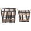 imageDeco 79 Seagrass Decorative and Functional Storage Basket Basket Organizer with Handles Set of 2 Basket for Storage 14quot 24quotW Black2 PIECES CONVENIENTLY SIZED