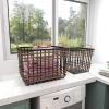 imageDeco 79 Seagrass Decorative and Functional Storage Basket Basket Organizer with Handles Set of 2 Basket for Storage 14quot 24quotW Black2 PIECES CONVENIENTLY SIZED