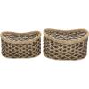 imageDeco 79 Seagrass Handmade Decorative and Functional Storage Basket Two Toned Basket Organizer with Handles Set of 2 Basket for Storage 10quot 9quotH BrownBrown