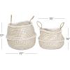 imageDeco 79 Seagrass Handmade Patterned Storage Basket with Handles Set of 2 17quot 14quotH Brown