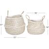 imageDeco 79 Seagrass Handmade Patterned Storage Basket with Handles Set of 2 17quot 14quotH Brown
