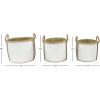 imageDeco 79 Seagrass Round Storage Basket with Handles Set of 3 17quot 15quot 13quotW White
