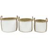 imageDeco 79 Seagrass Round Storage Basket with Handles Set of 3 17quot 15quot 13quotW White