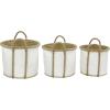 imageDeco 79 Seagrass Round Storage Basket with Handles Set of 3 17quot 15quot 13quotW White