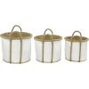 imageDeco 79 Seagrass Round Storage Basket with Handles Set of 3 17quot 15quot 13quotW White