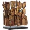 imageDeco 79 Teak Wood Abstract Handmade Decorative Sculpture Carved Home Decor Statue with Faces Accent Figurine 13quot x 4quot x 16quot Brown13 x 4 x 16