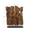 imageDeco 79 Teak Wood Abstract Handmade Decorative Sculpture Carved Home Decor Statue with Faces Accent Figurine 13quot x 4quot x 16quot Brown13 x 4 x 16