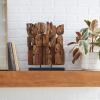 imageDeco 79 Teak Wood Abstract Handmade Decorative Sculpture Carved Home Decor Statue with Faces Accent Figurine 13quot x 4quot x 16quot Brown13 x 4 x 16