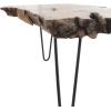 imageDeco 79 Teak Wood Handmade Live Edge Coffee Table with Black Metal Hairpin Legs 43quot x 24quot x 17quot Brown