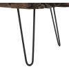 imageDeco 79 Teak Wood Handmade Live Edge Coffee Table with Black Metal Hairpin Legs 43quot x 24quot x 17quot Brown