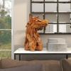 imageDeco 79 Teak Wood Horse Handmade Decorative Sculpture Head Home Decor Statue with Layered Woodchip Pieces Accent Figurine 10quot x 18quot x 24quot Brown