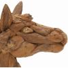 imageDeco 79 Teak Wood Horse Handmade Decorative Sculpture Head Home Decor Statue with Layered Woodchip Pieces Accent Figurine 10quot x 18quot x 24quot Brown