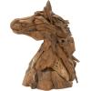 imageDeco 79 Teak Wood Horse Handmade Decorative Sculpture Head Home Decor Statue with Layered Woodchip Pieces Accent Figurine 10quot x 18quot x 24quot Brown