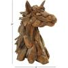 imageDeco 79 Teak Wood Horse Handmade Decorative Sculpture Head Home Decor Statue with Layered Woodchip Pieces Accent Figurine 10quot x 18quot x 24quot Brown