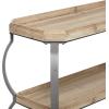 imageDeco 79 Wood 2 Shelves Console Table with Bowed Grey Metal Legs 39quot x 13quot x 33quot Brown