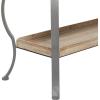 imageDeco 79 Wood 2 Shelves Console Table with Bowed Grey Metal Legs 39quot x 13quot x 33quot Brown